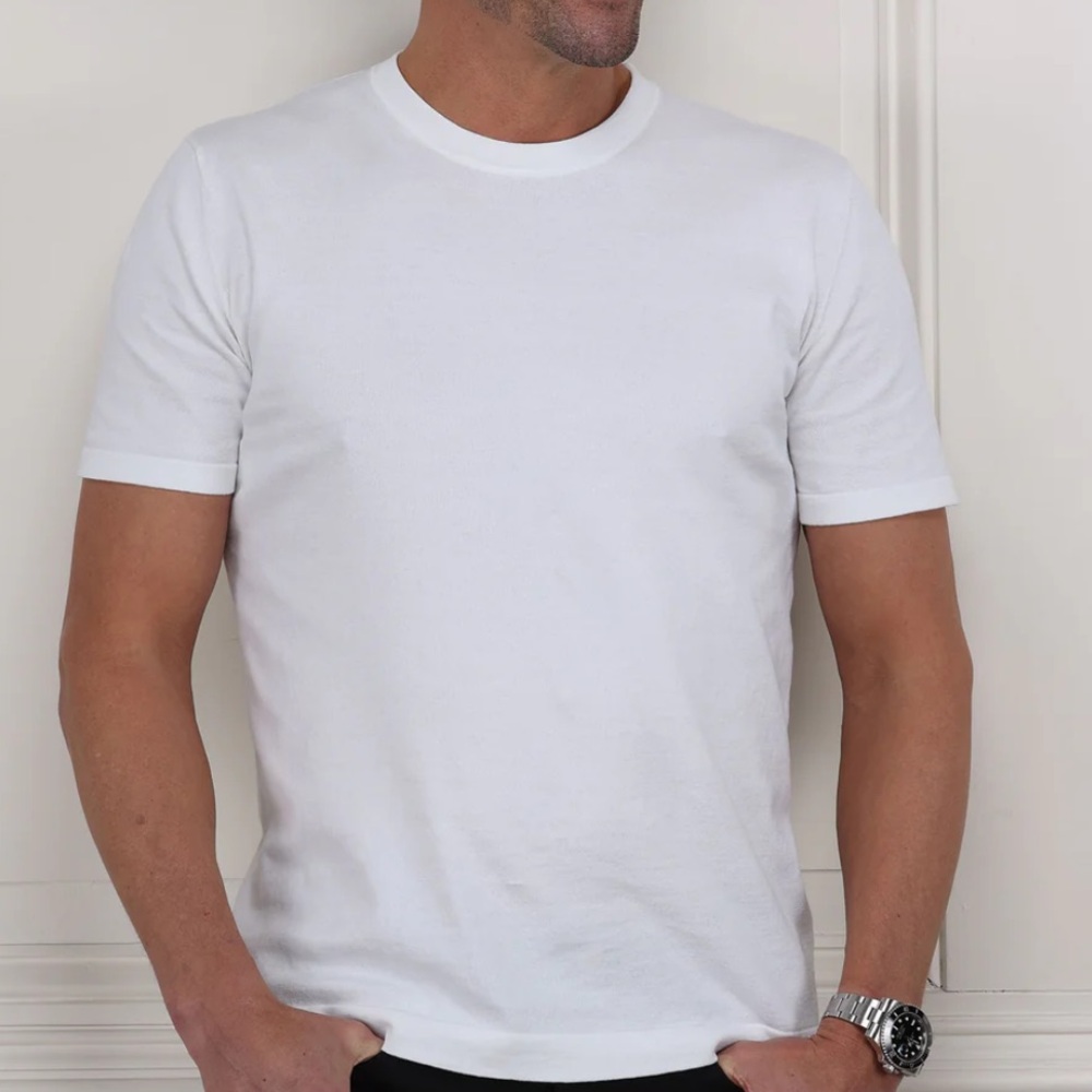 Collars & Co Luxury Touch Cotton Silk Tee in off white Size 3XL - Picture 6 of 6